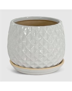 Горшок для цветов с поддоном Белый ячейки d20 Viet thanh