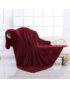 Плед Флориан 220х240 двухсторониий косичка бордо Sofi de marko