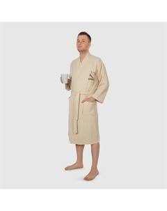 Халат мужской Sauna Kimono Brown XL вафельный Asil