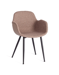 Кресло коричневое с черным металл, экокожа, ткань 55х58х81 см Tc