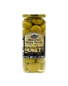 Оливки Монастырские с косточкой в рассоле 480 г Delphi