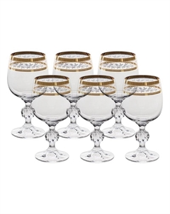 Набор бокалов для белого вина Sterna панто 2 отводки золото 190 мл 6 шт Crystalite bohemia