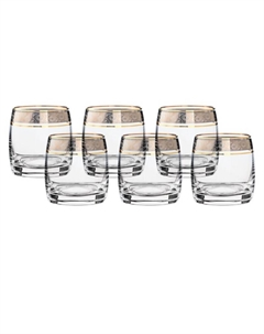 Набор стаканов для виски Pavo панто платина отводка золото 230 мл 6 шт Crystalite bohemia