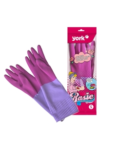 Перчатки резиновые с удлинённой манжетой ароматизированные рози (s) York