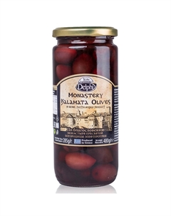 Маслины Монастырские Каламата с косточкой в рассоле 480 г Delphi