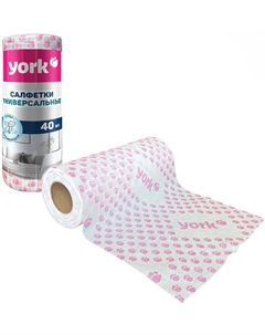 Салфетки вискозные тюльпан премиум в рулоне 40 штук (25х40 см) York