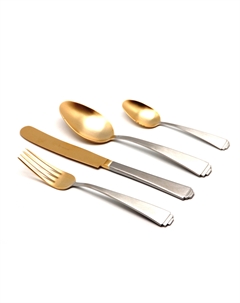 Набор столовых приборов Sirius Mat+Old Gold 6 персон 24 предмета Herdmar