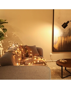 Гирлянда новогодняя уличная 120 maxiled теплый белый 1,5+10 м со стартовым шнуром Lotti