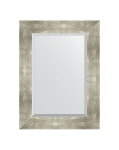 Зеркало с фацетом в багетной раме алюминий 90 мм 56х76 см Evoform