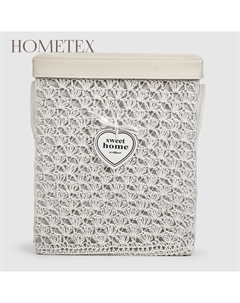 Корзина для белья белая с крышкой 46х37х28 Hometex
