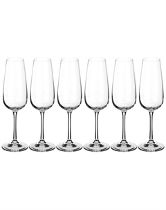 Набор бокалов Жизель для шампанского без декора 190 мл 6 шт Crystalex