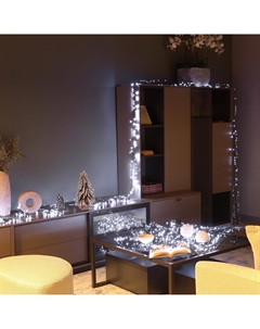 Гирлянда новогодняя уличная NTL Minicluster 2000 leds холодный белый 4+40,5 м со стартовым шнуром Lotti