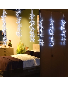 Гирлянда новогодняя занавес 480 minileds холодный белый 4+6х0,8 м со стартовым шнуром Lotti