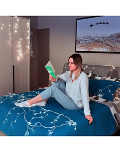 Гирлянда новогодняя уличная бахрома 720 led белый 30,08 м Lotti