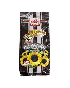 Семечки » отборные полосатые с солью 150 г От мартина