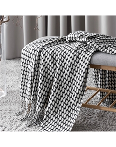 Плед глэнта черный/белый 140х200 см Prime prive