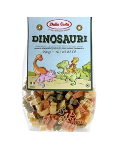 Макаронные изделия "Динозавры" без яиц со шпинатом и томатом 250 г Dalla costa