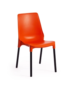 Стул ТС пластик с металлическими ножками оранжевый 46х56х84 см Tc