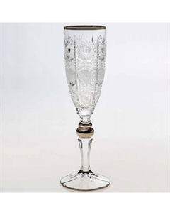 Набор бокалов для шампанского 500pk отводка платина, платиновый шар 180 мл 6 шт Bohemia jihlava