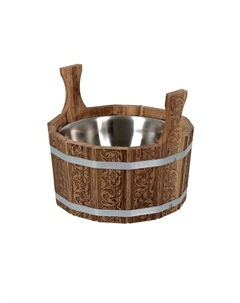 Ушат цветной орнамент 5 л. Дуб с нержавеющей вставкой Фабрика тепла и пара