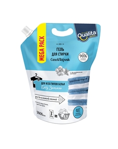 Гель для стирки универсальный без запаха 3 л Qualita