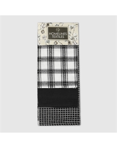 Набор полотенец кухонных черно-белый 3шт 40х60 см Homelines textiles