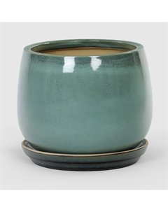 Горшок для цветов с поддоном Болотный глянцевый d33 Viet thanh