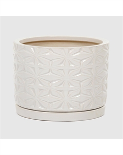 Горшок для цветов с поддоном. Бежевый узор d25 Viet thanh