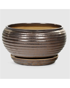 Горшок для цветов с поддоном полоски бронза d33 Viet thanh