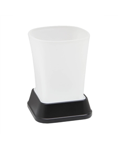 Стакан для зубных щеток Wasserkraft белый с черным 8х8х11 см
