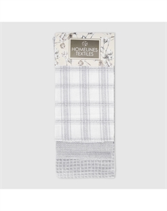 Набор полотенец кухонных серо-белый 3шт 40х60 см Homelines textiles