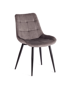 Стул ТС светло-серый вельвет с черными ножками 52х63х85 см Tc