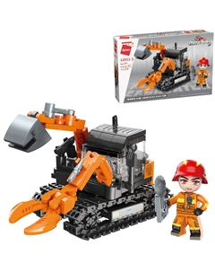 Конструктор MineCity Пожарный трактор-манипулятор 176 деталей Qman