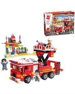 Конструктор MineCity Пожарная машина: Спасательная операция, 539 деталей Qman