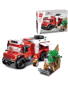 Конструктор MineCity Пожарная машина: Разбор завала, 656 деталей Qman