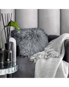 Подушка декоративная меховая Либерт серая 40х40 см Togas