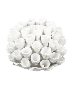 Подсвечник с цветочным декором белый,15x15x11 см Гласар