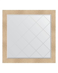 Зеркало с гравировкой в багетной раме золотые дюны 90 мм 106x106 см Evoform