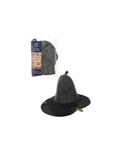 Набор для бани в косметичке (шапка,рукавица,коврик), войлок серый Б16-1 Главбаня