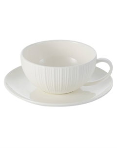 Чайная пара Elegia чашка 120 мл, блюдце 15 см белый Gipfel