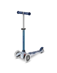 Самокат Mini Deluxe Flux LED Синий неохром Micro