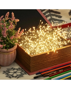 Электрогирлянда новогодняя зеленый 2400 LED теплый белый со стартовым шнуром Best technology