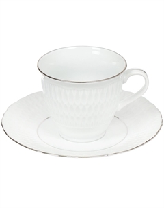 Чайная пара София двойная отводка платиной 220 мл Crystalex