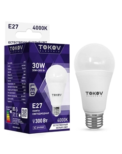 Лампа светодиодная 30w A70 E27 4000к Tokov electric