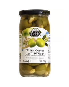 Оливки фаршированные кешью в рассоле 350 г Delphi