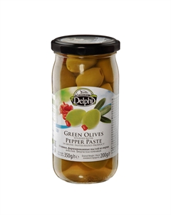 Оливки фаршированные перцем 350 г Delphi