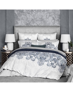 Пододеяльник Флевланд белый с синим 260х240 см Togas