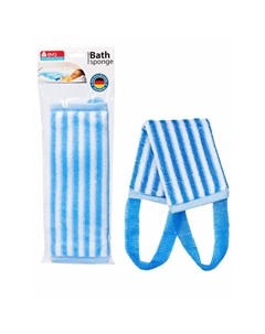 Мочалка для тела "German Quality"Длинная", вертикальная полоса, полиэстер, поролон, 36х12 см Eva