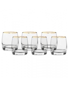Набор стаканов для виски Pavo отводка золото 230 мл 6 шт Crystalite bohemia