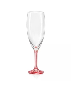 Набор бокалов Магнолия для шампанского pink 210 мл 6 шт Crystalex